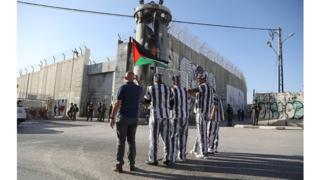 Une manifestation à Bathlehem en soutien aux prisonniers palestiniens en grève de la faim