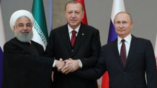 در نشست حسن روحانی، ولادیمیر پوتین و رجب طیب اردوغان