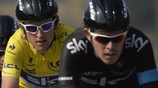 Luke Rowe a Geraint Thomas