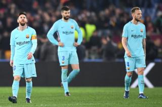 Messi, Piqué y Rakitic.