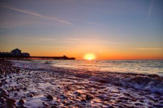 Sunrise over a beach