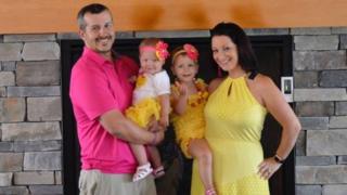 Chris Watts with his wife, Shannan, and two daughters