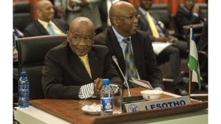 Thomas Thabane en 2014 assistant à une rencontre de la SADC
