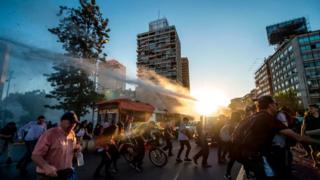 Protesta en Santiago de Chile