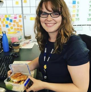 Sam Little with her packed lunch