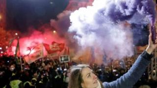 Протестующие в Будапеште