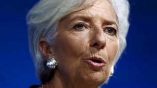 Close up head shot of Christine Lagarde