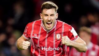 Bristol City's Joe Williams celebrates after beating West Ham in an FA Cup third round replay