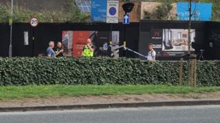 The scene on Bristol Road