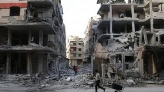 Yakin da ake tsakanin 'yan tawaye da dakarun gwamnatin Syria, ya lalata garin Ghouta
