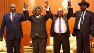 Riik Machaar, Yuweerii Museveenii, Omas Al Bashir fi SAlva Kiir