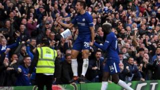 Beki wa Chelsea Azpilicuetta baada ya kufunga bao lake dhidi ya Watford