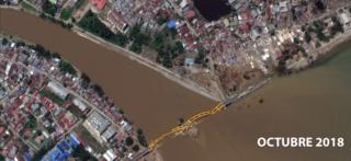 El puente de Jemalam después del tsunami