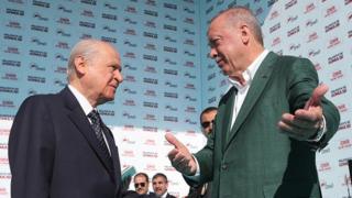 Devlet Bahçeli ve Recep Tayyip Erdoğan