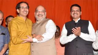 उद्धव ठाकरे-अमित शाह-देवेंद्र फडणवीस