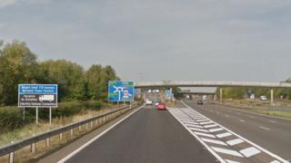 M40 Junction 15 Northbound- scene of the crash