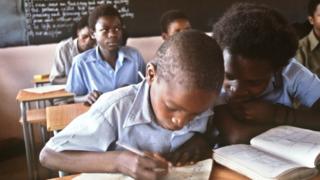 Children in a school in Zimbabwe in 1984