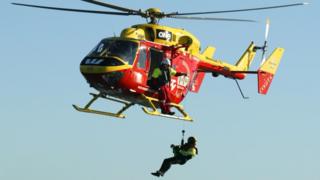 Auckland Westpac Rescue Helicopter in picture from July 2004