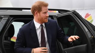 Prince Harry arrives to attend the UK-Africa Investment Summit in London