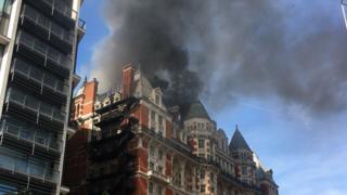 building on fire
