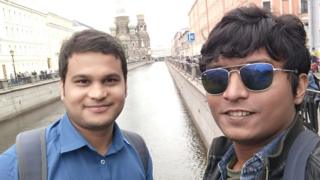 রাশিয়ায় বিশ্বকাপ ফুটবলের খবর সন্ধানে বিবিসি বাংলার শাহনেওয়াজ রকি এবং রায়হান মাসুদ।
