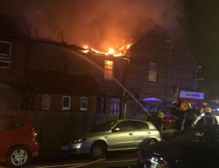 Building on fire in Harrow