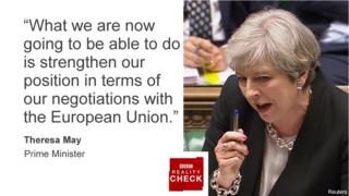 Тереза ??Мэй говорит: «То, что мы сейчас сможем сделать, это укрепить наши позиции в плане наших переговоров с Европейским союзом.