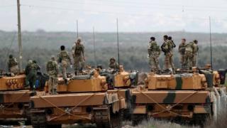 Wanajeshi wa Uturuki karibu na mpaka wa Syria