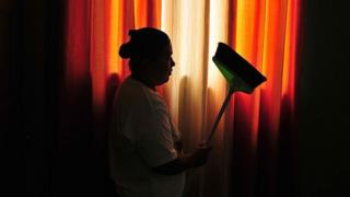 Woman doing housework