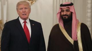 Madaxweyne Donald Trump iyo Amir Mohamed bin-Salman