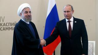 Hasan Rohani y Vladímir Putin.