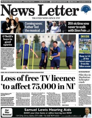 Front page of the News Letter on Tuesday