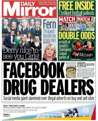 front page Daily Mirror Tuesday 19 February 2019