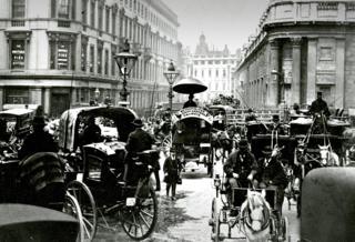 Princes Street, London - with Bank of England on the right, 1890s