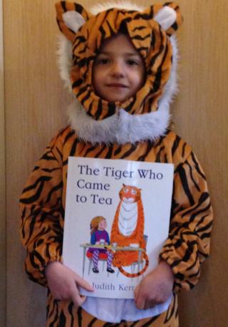 Ava from Worcestershire is looking cosy as The Tiger Who Came to Tea