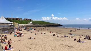Whitmore Beach, Barry Island, was the location for the triathlon