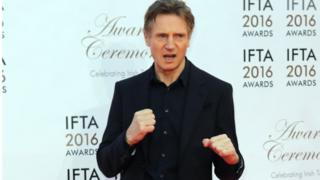 The president of Ireland, Michael D Higgins, presented Neeson with the Outstanding Contribution to Cinema award