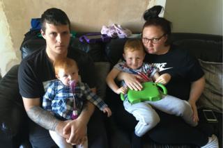 The Sorroll family - Jerome and Sophie Sorroll with children Evie and Aiden