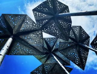 Steel, leaf-like structures