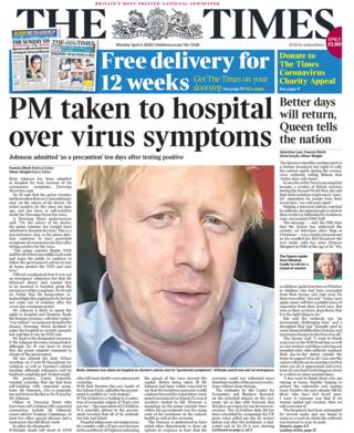 The Times front page