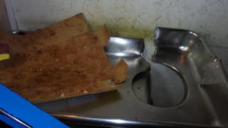 The mincer, which has been cut through