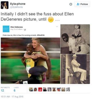 surrounded degeneres racismo usain broma xyla