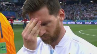 クロアチア戦の試合開始前、リオネル・メッシは深いストレスを感じているように見えた