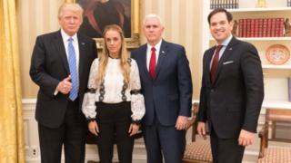 Donald Trump, Lilian Tintori, Mike Pence y Marco Rubio