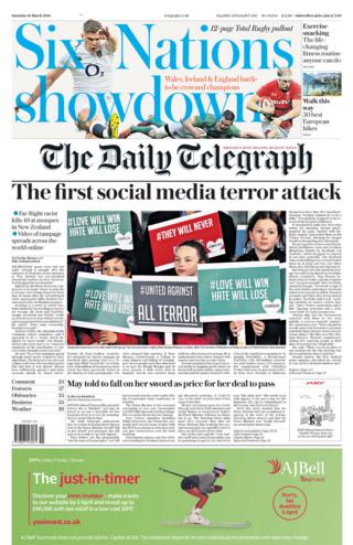The Daily Telegraph front page