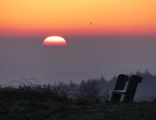Sunrise over field