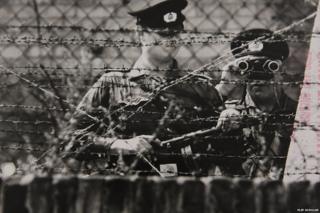 German soldiers at the Wall, circa 1960s