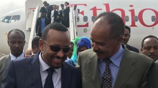 ጠቅላይ ሚኒስትር ዐብይ እና ፕሬዝዳንት ኢሳያስ በአሥመራ