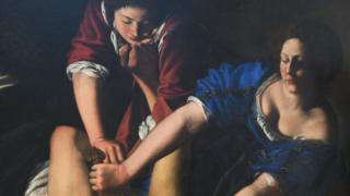 Part of Artemisia Gentileschi's painting Judith Slaying Holofernes.