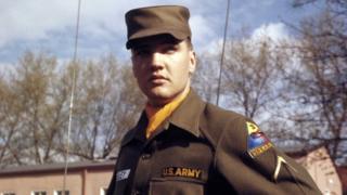 US Army Private First Class Elvis Presley at Grafenwoehr Training Grounds, Bavaria in 1958